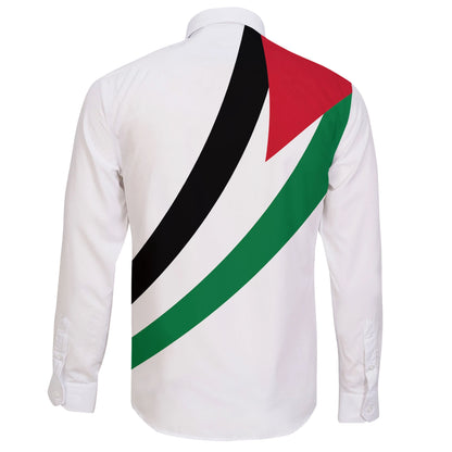 Palestine Special Flag Long Sleeve Button Shirt
