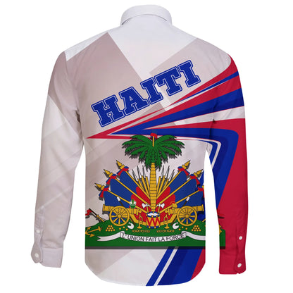 Haiti Long Sleeve Button Shirt Coat Of Arms New Release