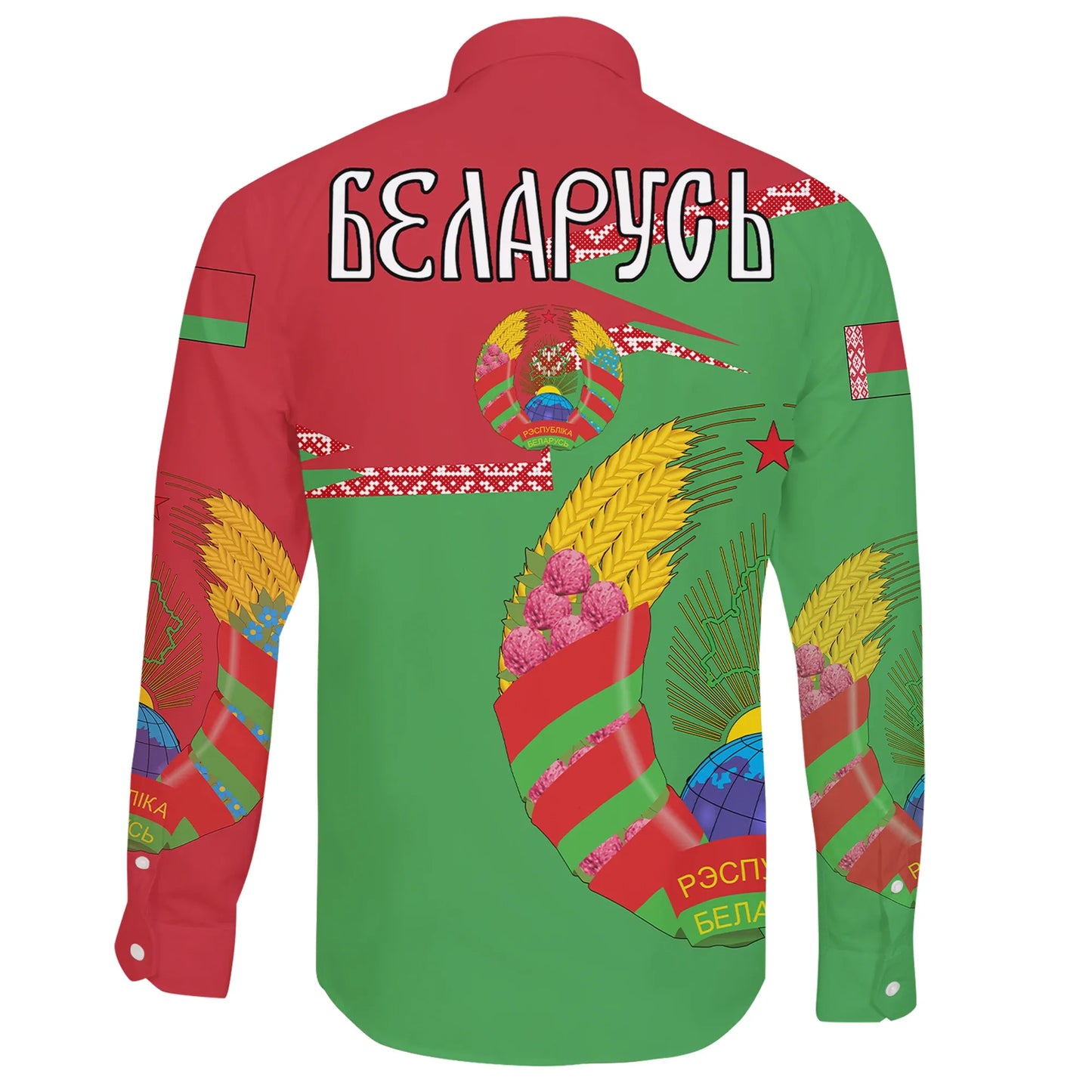 Belarus Coat Of Arms Long Sleeve Button Shirt New Style