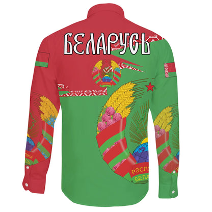 Belarus Coat Of Arms Long Sleeve Button Shirt New Style