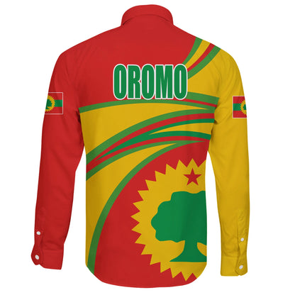 Oromo Long Sleeve Button Shirt N Flag