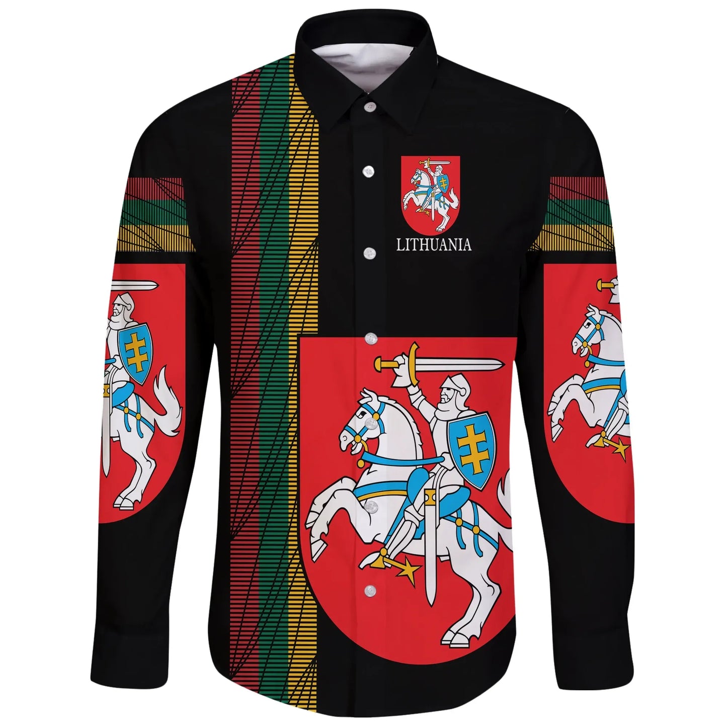 Lithuania United Long Sleeve Button Shirt