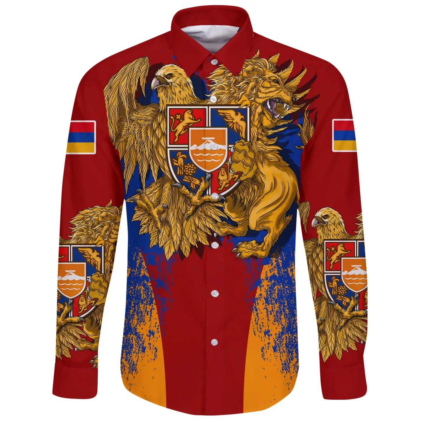 Armenia Special Coat Of Arms Long Sleeve Button Shirt