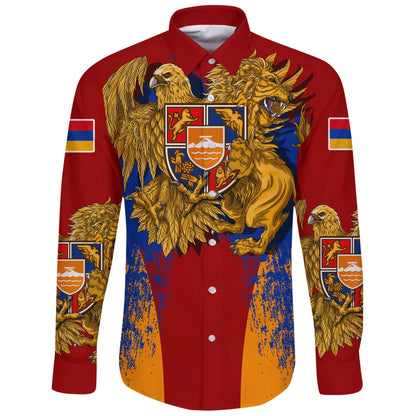 Armenia Special Coat Of Arms Long Sleeve Button Shirt