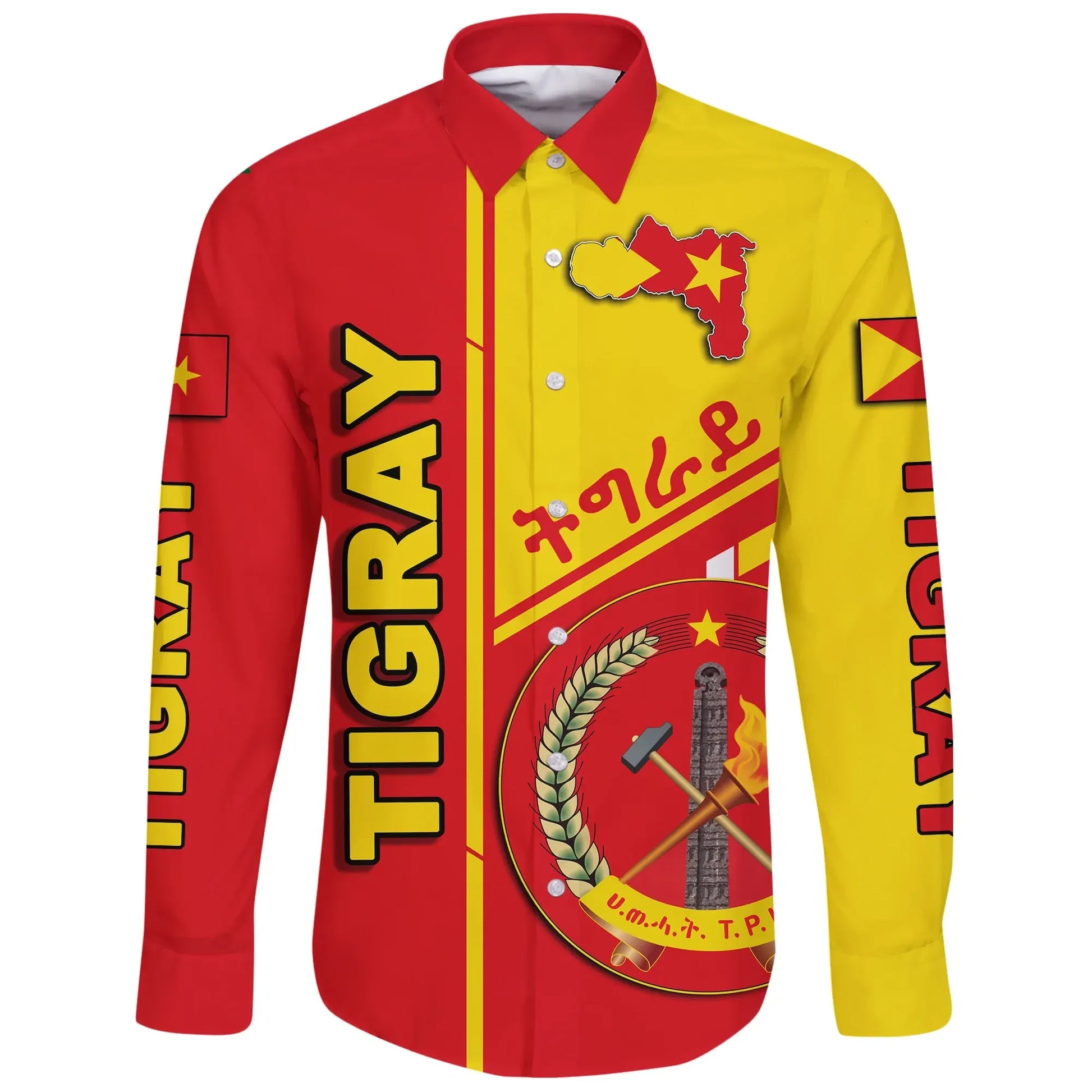 Tigray Coat Of Arms Long Sleeve Button Shirt
