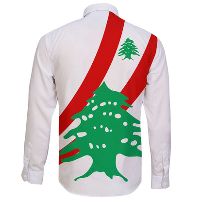 Lebanon Special Flag Long Sleeve Button Shirt