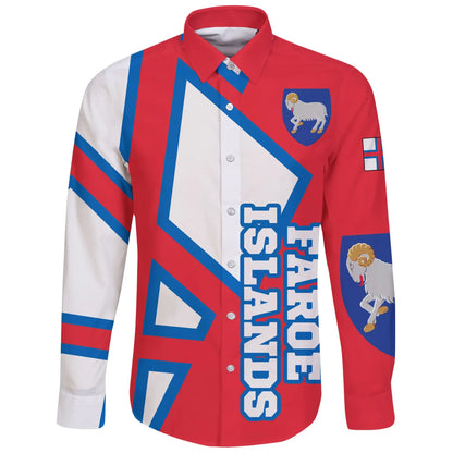 Faroe Islands Long Sleeve Button Shirt Strong Square