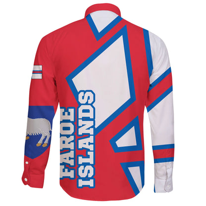 Faroe Islands Long Sleeve Button Shirt Strong Square