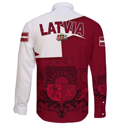 Latvia Long Sleeve Button Shirt Home
