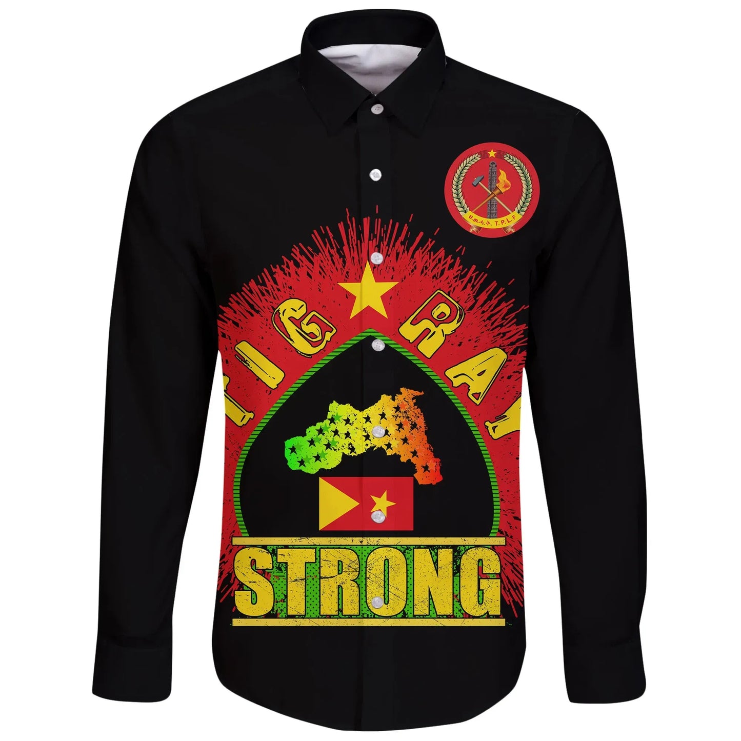 Tigray Long Sleeve Button Shirt Strong Black