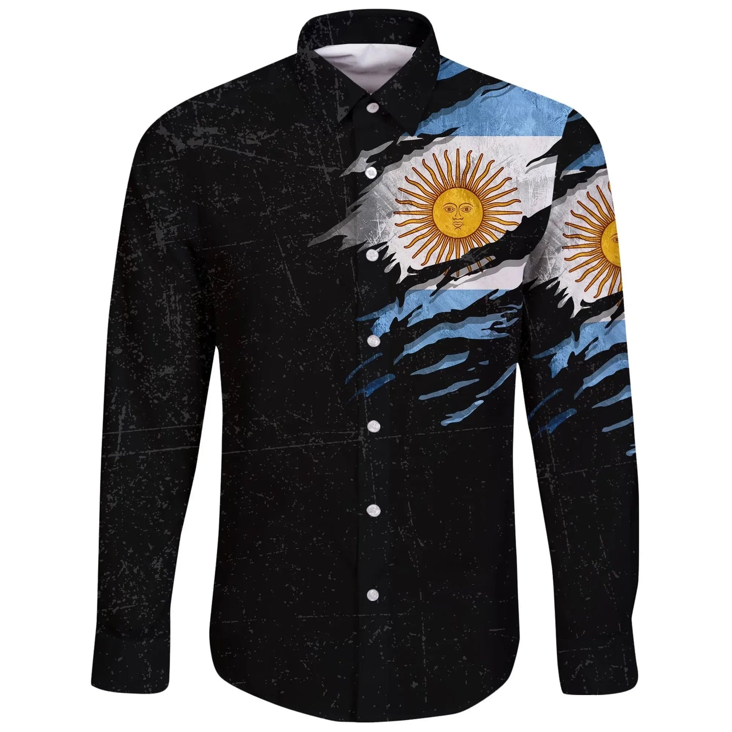 Argentina In Me Long Sleeve Button Shirt Special Grunge Style