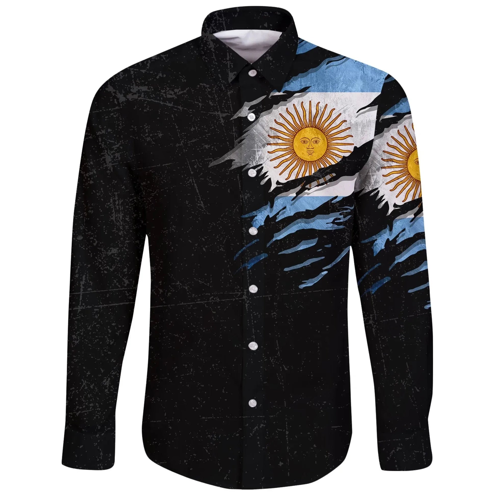 Argentina In Me Long Sleeve Button Shirt Special Grunge Style