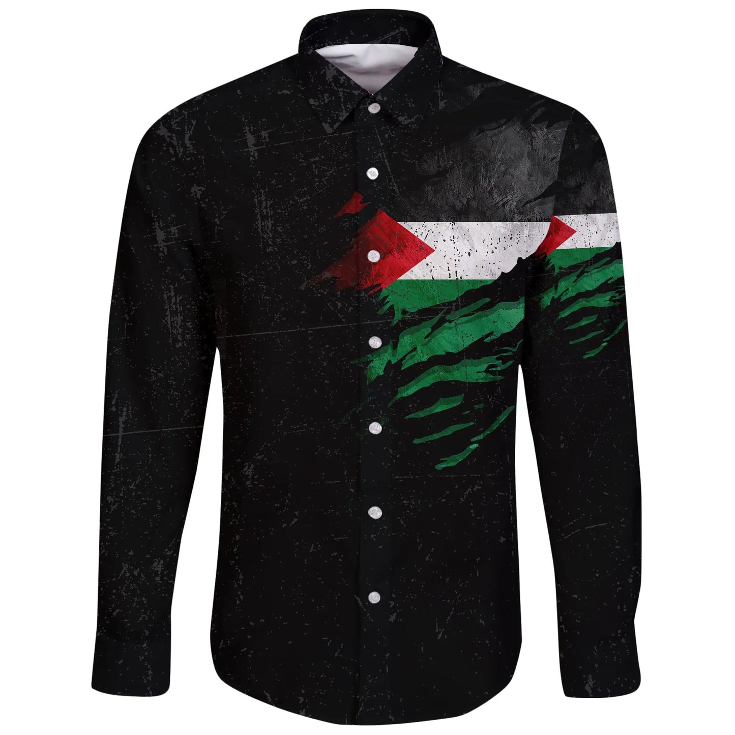 Palestine In Me Long Sleeve Button Shirt Special Grunge Style
