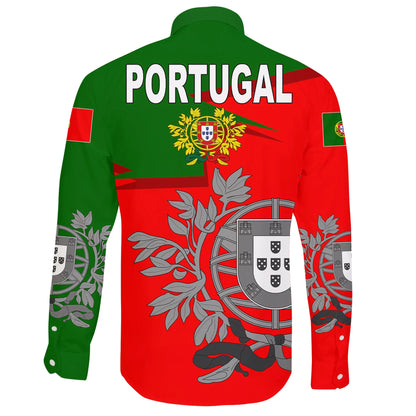 Portugal Long Sleeve Button Shirt Coat Of Arms New Style