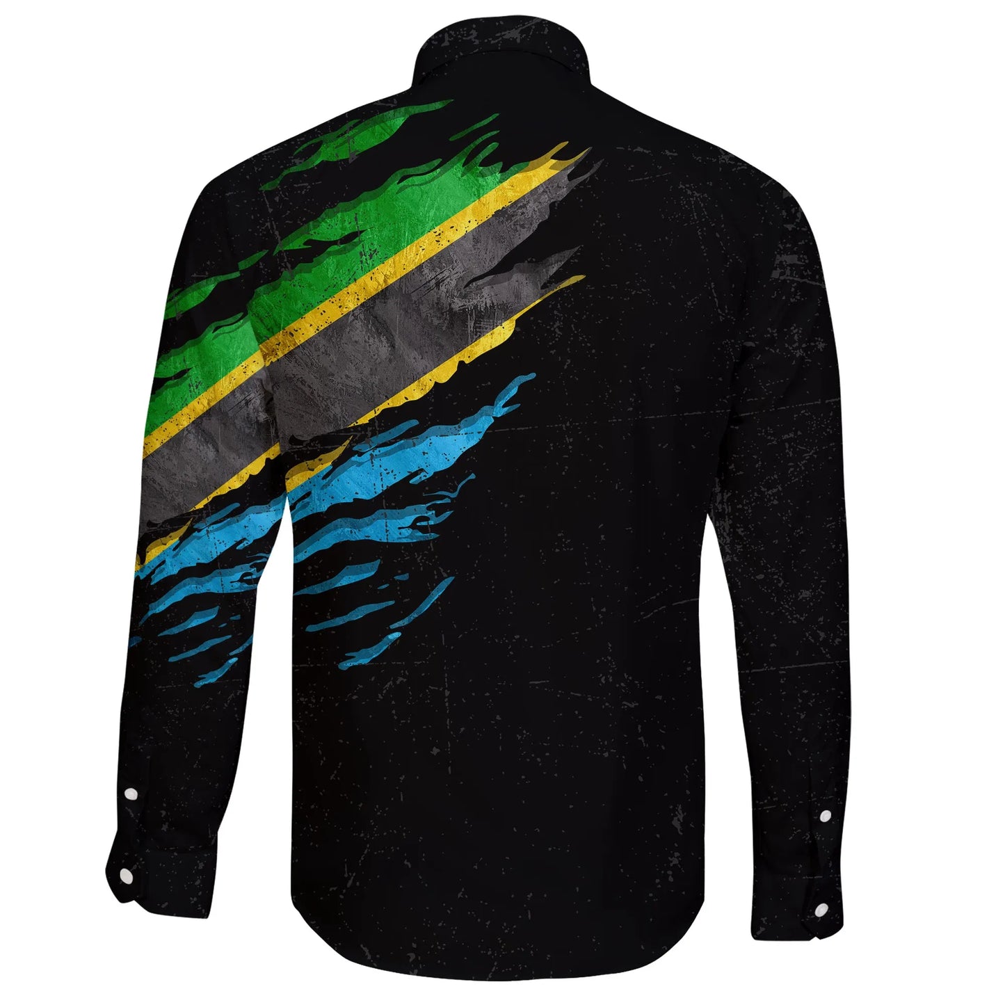 Tanzania In Me Long Sleeve Button Shirt Special Grunge Style