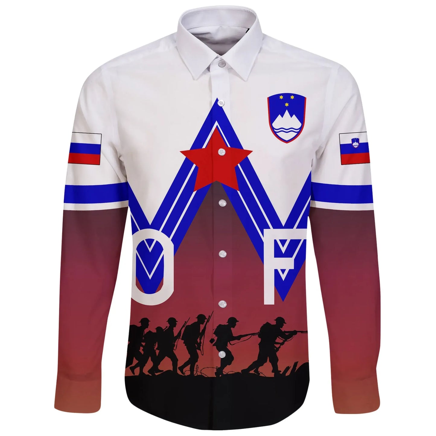 Slovenia Long Sleeve Button Shirt Day Of Uprising Against Occupation