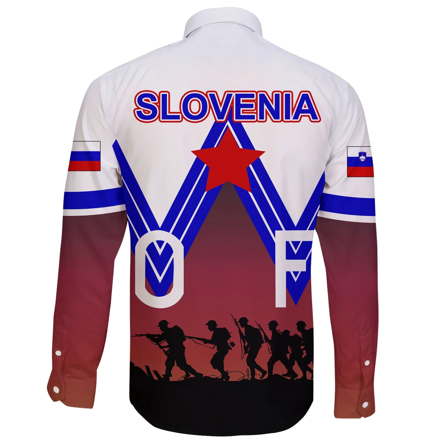 Slovenia Long Sleeve Button Shirt Day Of Uprising Against Occupation