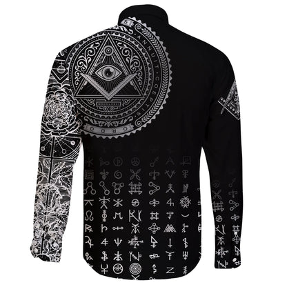 Freemasonry Tattoo Long Sleeve Button Shirt