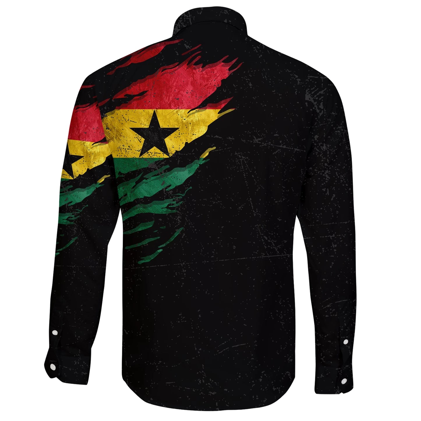 Ghana In Me Long Sleeve Button Shirt Special Grunge Style