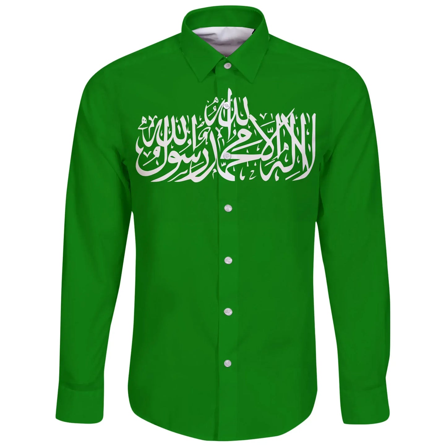 Hamas Flag Long Sleeve Button Shirt