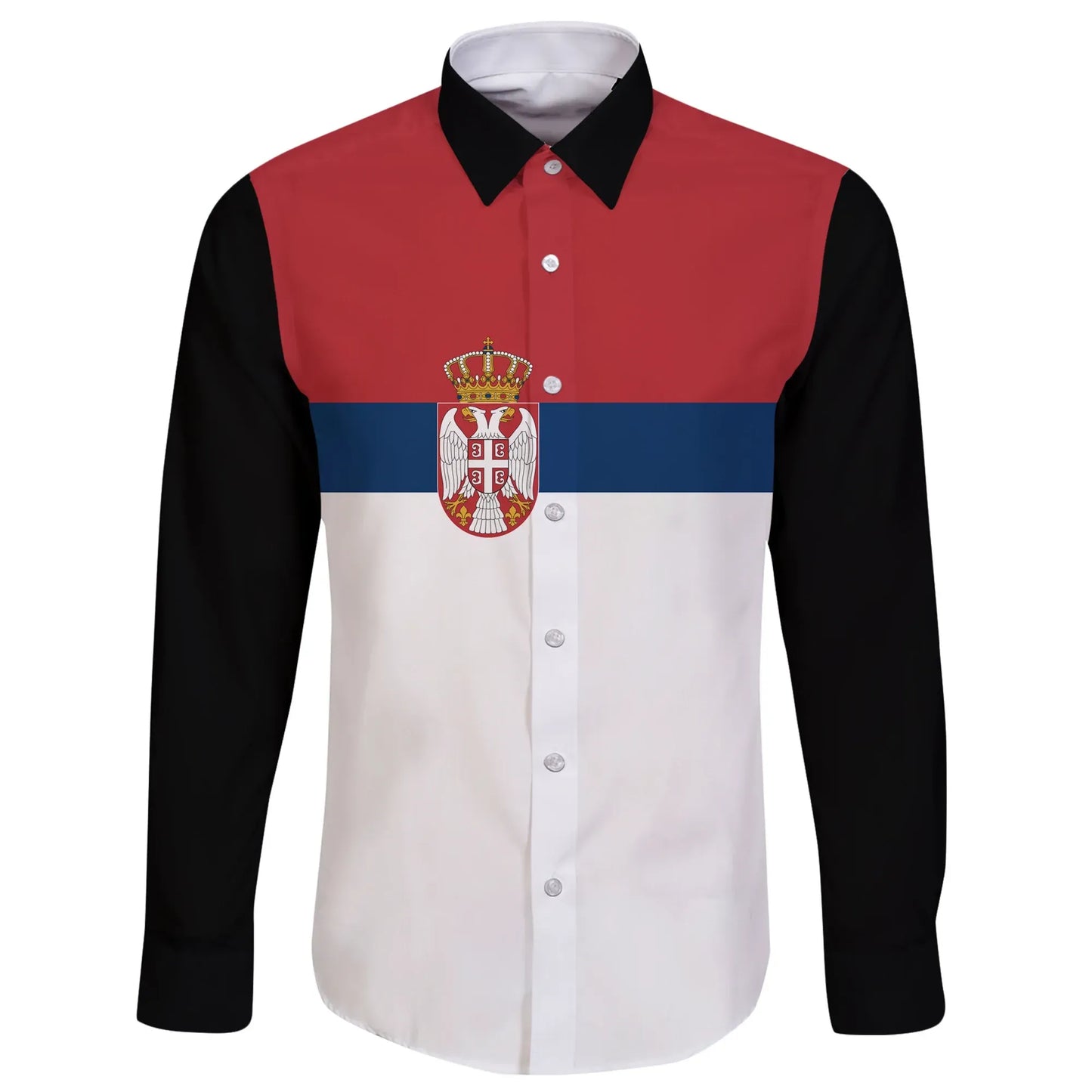 Serbia Long Sleeve Button Shirt