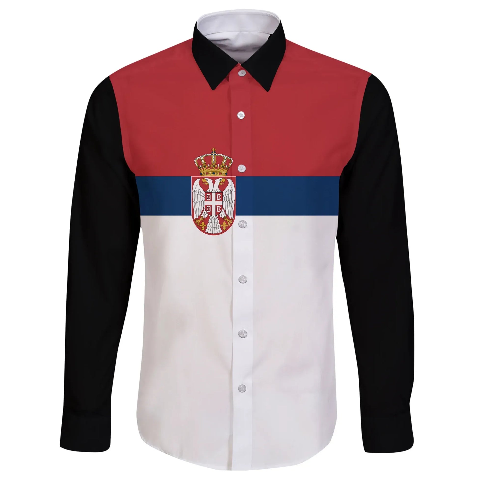 Serbia Long Sleeve Button Shirt