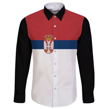 Serbia Long Sleeve Button Shirt