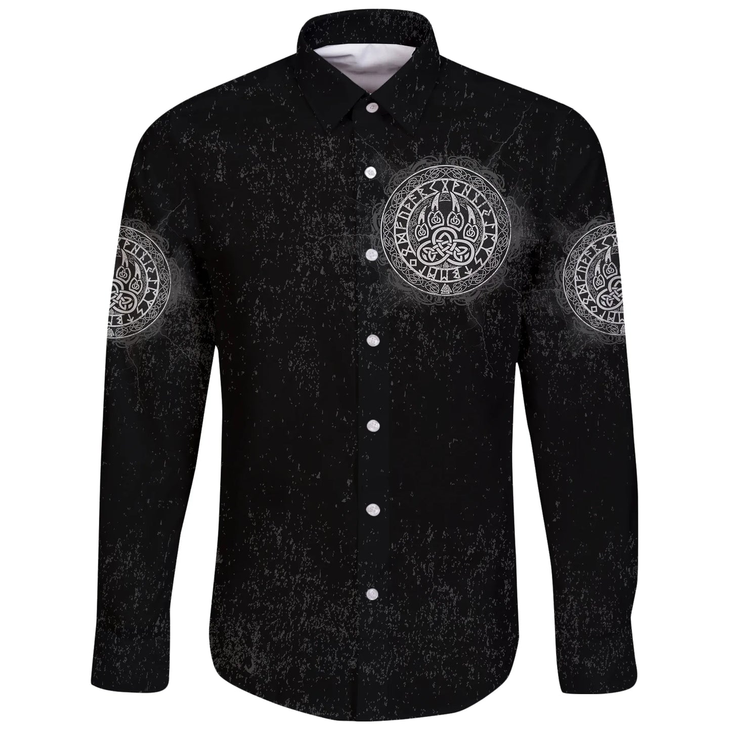 Viking Wolf Long Sleeve Button Shirt