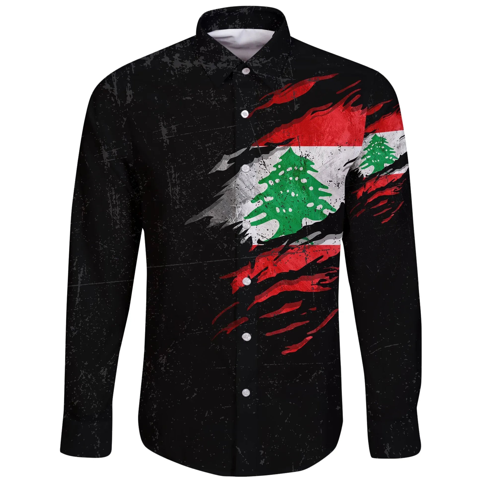 Lebanon In Me Long Sleeve Button Shirt Special Grunge Style