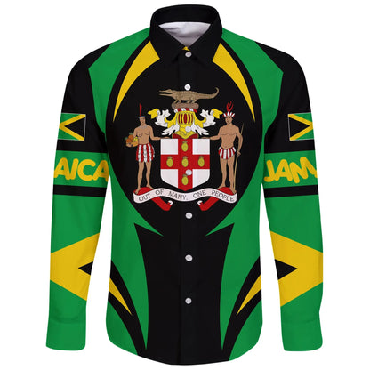 Jamaica Long Sleeve Button Shirt Action Flag