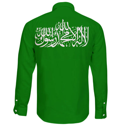 Hamas Flag Long Sleeve Button Shirt