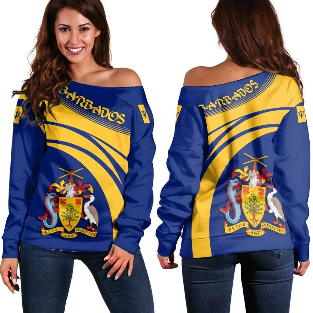 Barbados Coat Of Arms Shoulder Sweater Cricket