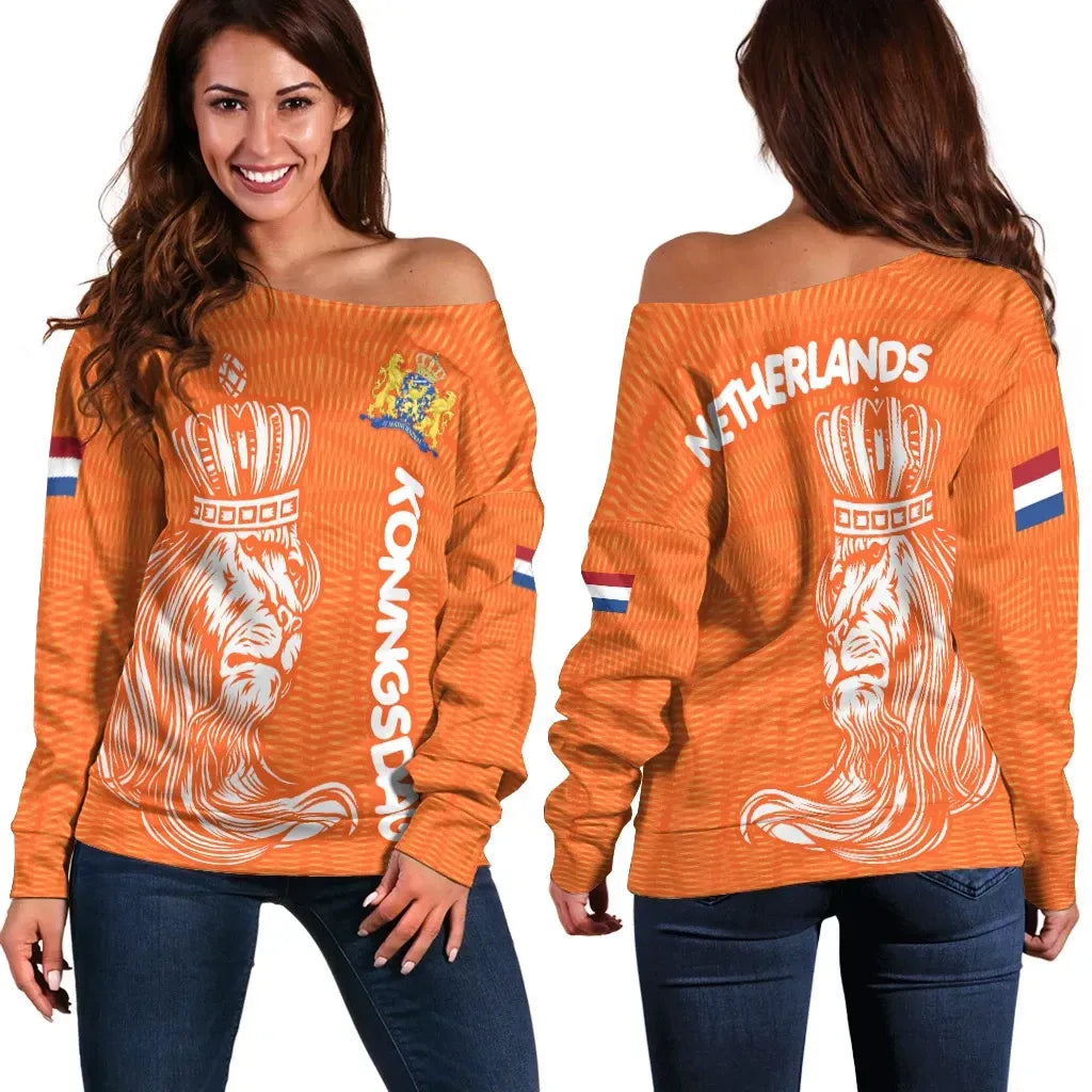 Netherlands Off Shoulder Sweater Koningsdag Day