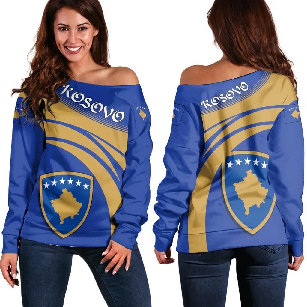 Kosovo Coat Of Arms Shoulder Sweater Cricket