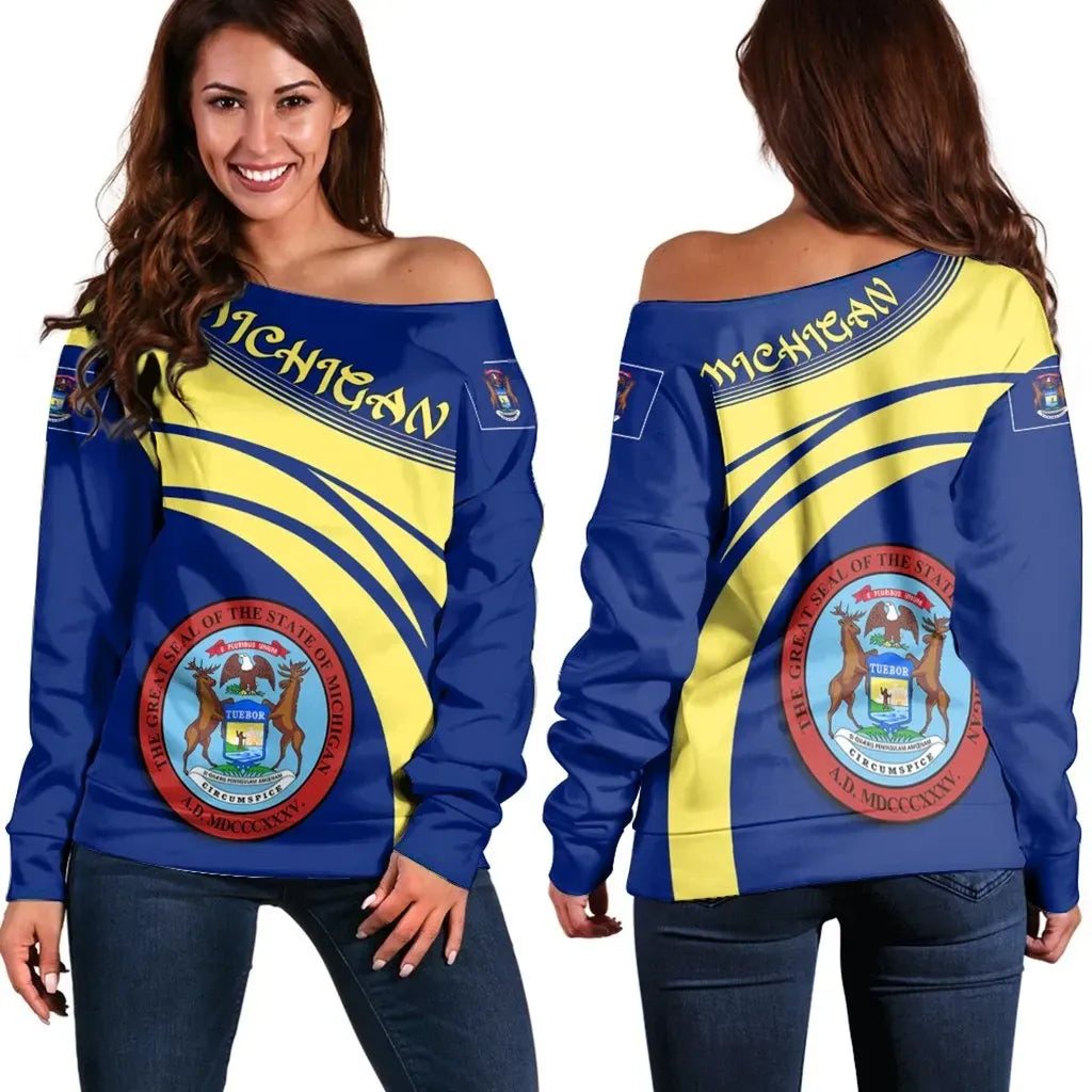 Michigan Coat Of Arms Shoulder Sweater Cricket