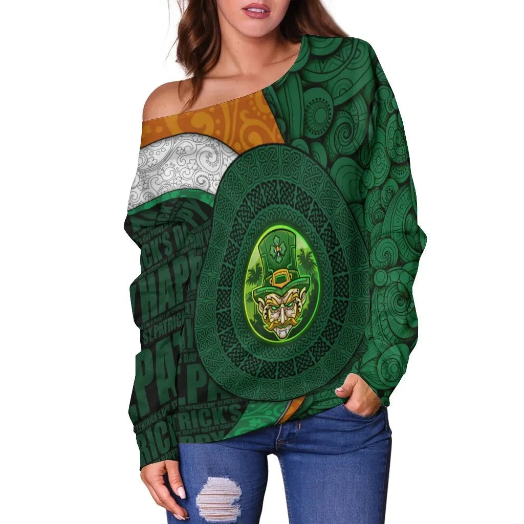 CelticOne Women oof Shoulder Ireland Green Partrick's Day