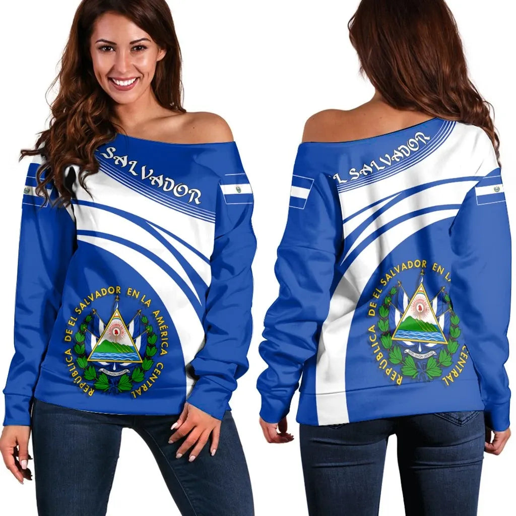 El Salvador Coat Of Arms Shoulder Sweater Cricket