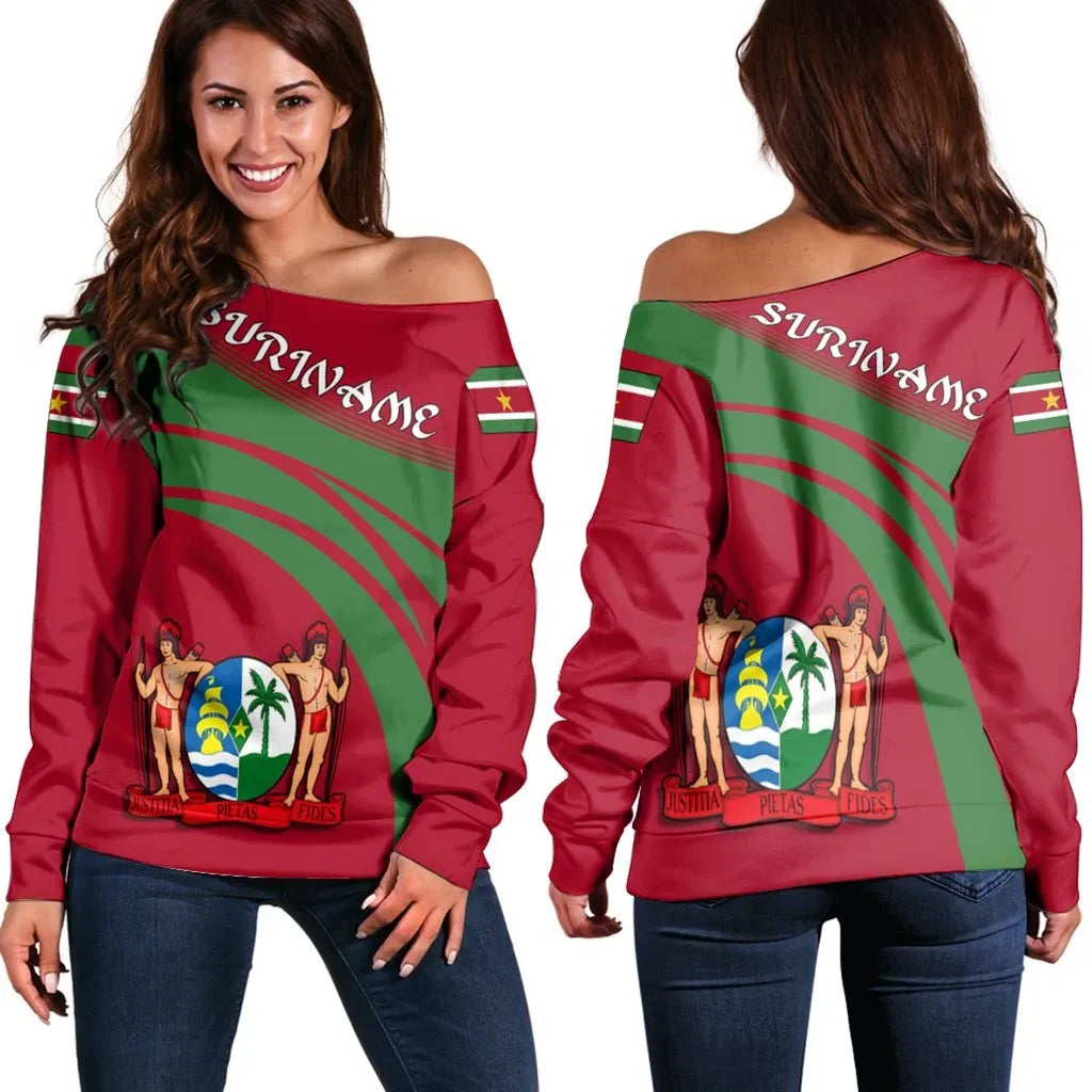 Suriname Coat Of Arms Shoulder Sweater Cricket