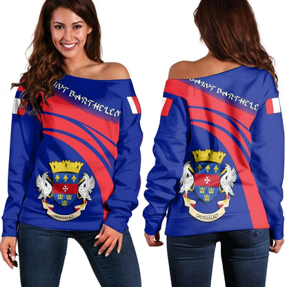 Saint Barthelemy Coat Of Arms Shoulder Sweater Cricket