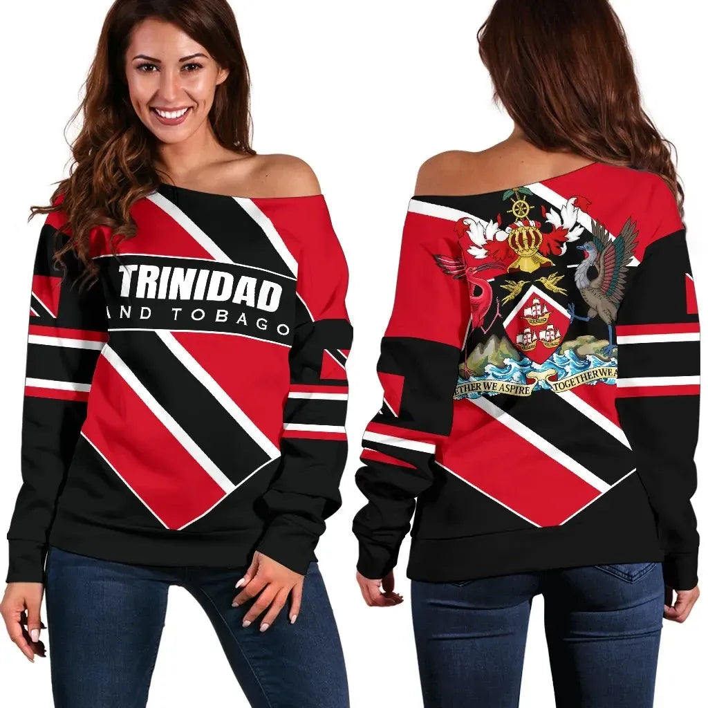 Trinidad and Tobago Women's Off Shoulder Sweater Pro Energy