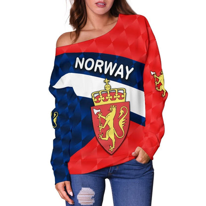 Norway Women Off Shoulder Sweater Sporty Style
