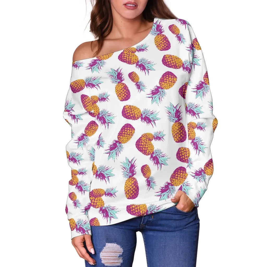 Pineapple 10Th Off Shoulder Sweater