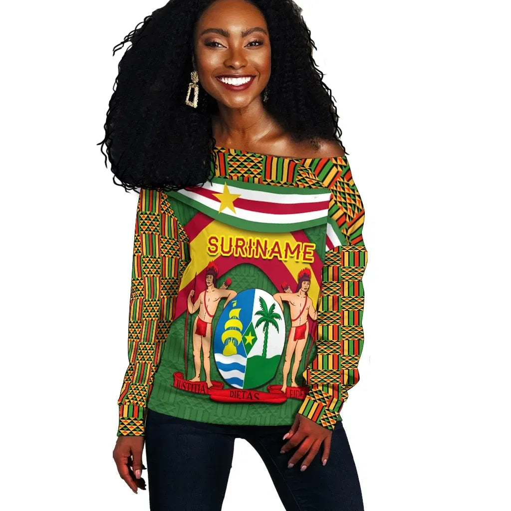Suriname Women Off Shoulder Sweater Vibes Version