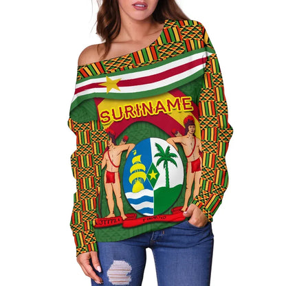 Suriname Women Off Shoulder Sweater Vibes Version