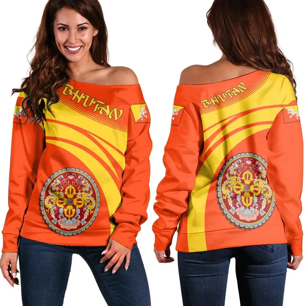 Bhutan Coat Of Arms Shoulder Sweater Cricket