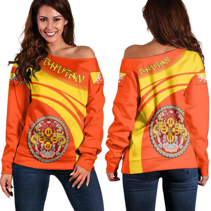 Bhutan Coat Of Arms Shoulder Sweater Cricket