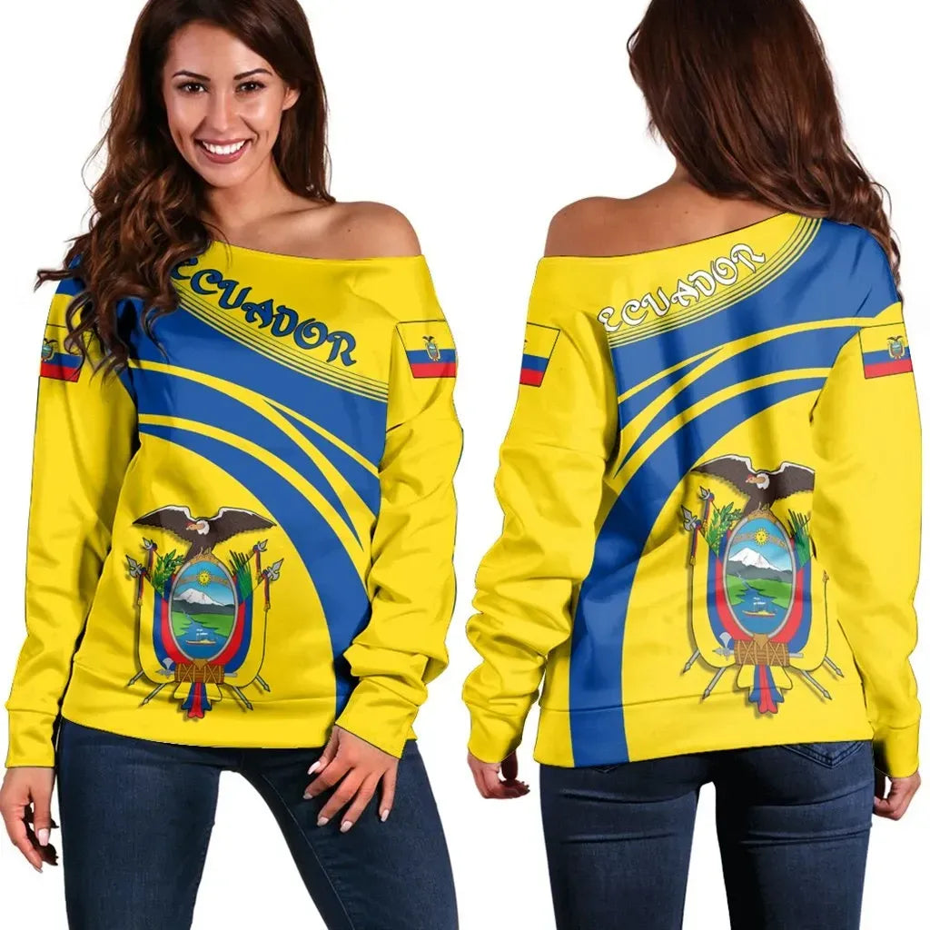 Ecuador Coat Of Arms Shoulder Sweater Cricket