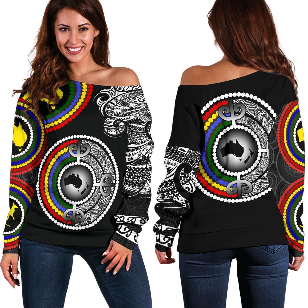 Aotearoa Aboriginal Women's Off Shoulder Sweater