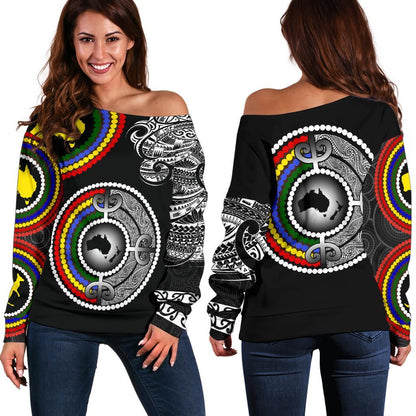 Aotearoa Aboriginal Women's Off Shoulder Sweater
