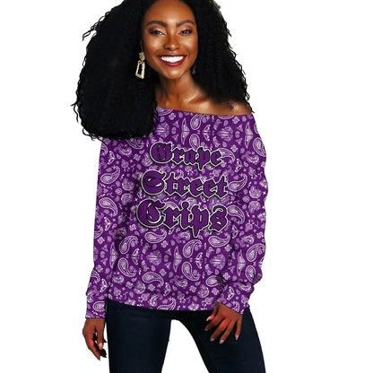 Grape Street Crips Off Shoulder Sweater
